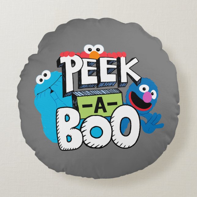 Coussins Ronds Elmo, Cookie & Grover | Peek-a-Boo (Devant)
