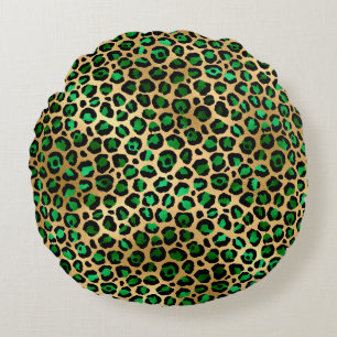 Coussins Ronds Emerald et Gold Safari Series Design 8