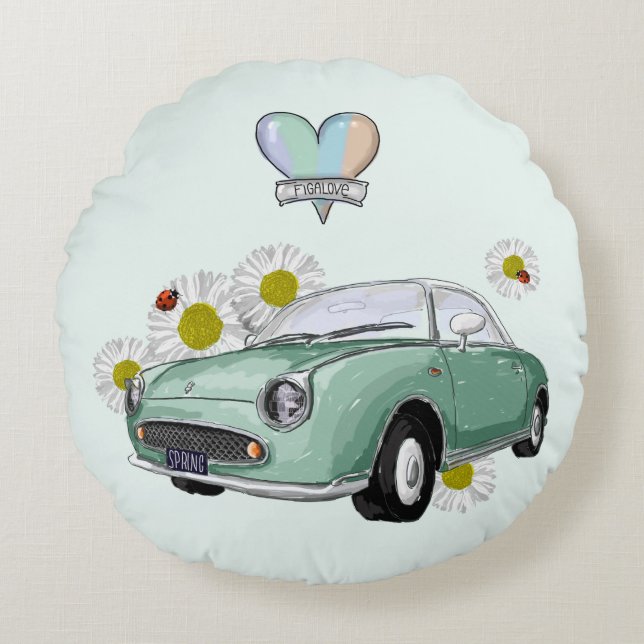 Coussins Ronds Emerald Green Figaro round pillow (Devant)