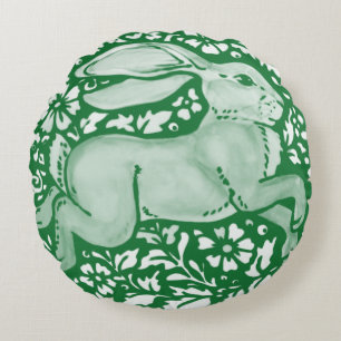 Coussins Ronds Emerald Green Lapin Lapin Lièvre Cottagecore