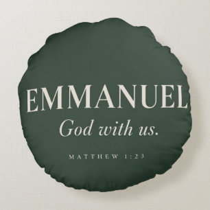 Coussins Ronds EMMANUEL   Matthieu 1:23   Noël