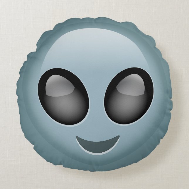 Coussins Ronds Emoji étranger extraterrestre (Devant)