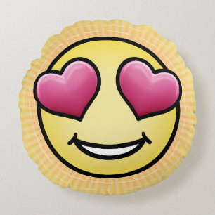 Coussins Ronds Emoji Love