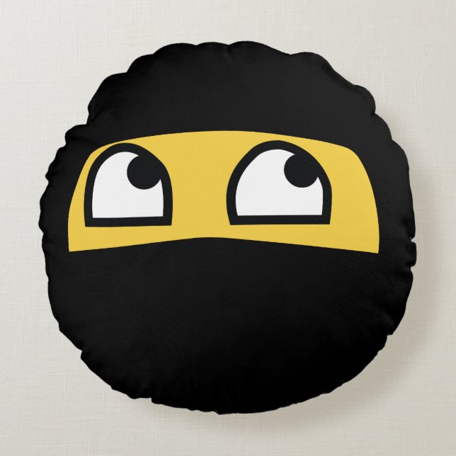 Coussins Ronds Emoji mignon de Lil Ninja (Devant)