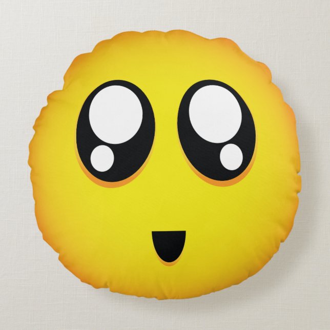Coussins Ronds emoji mignon superbe (Devant)
