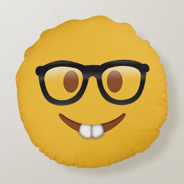 Coussins Ronds Emoji nerd  (Dos)