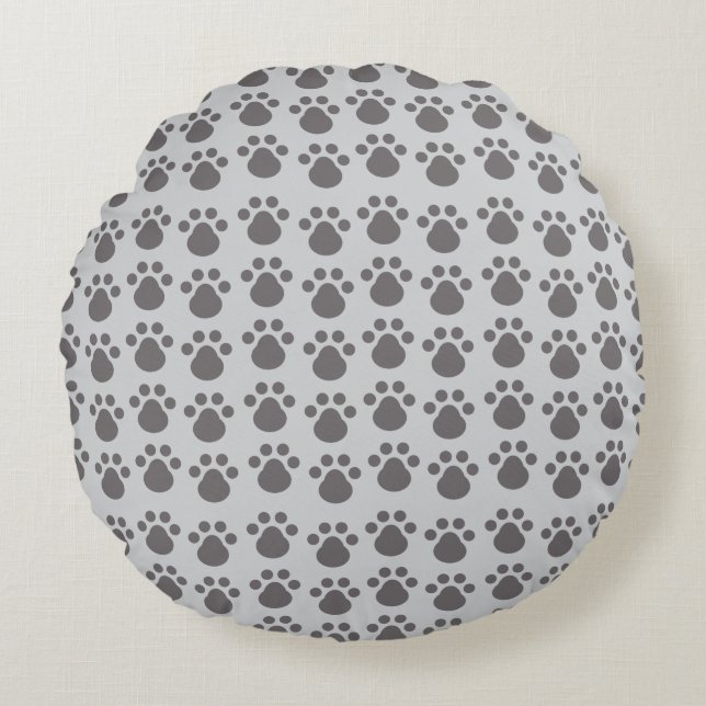 Coussins Ronds Empreintes de pattes (Devant)