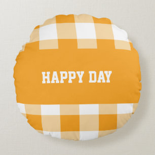 Coussins Ronds en vichy Motif Joyeux Jour Jouer Oreiller