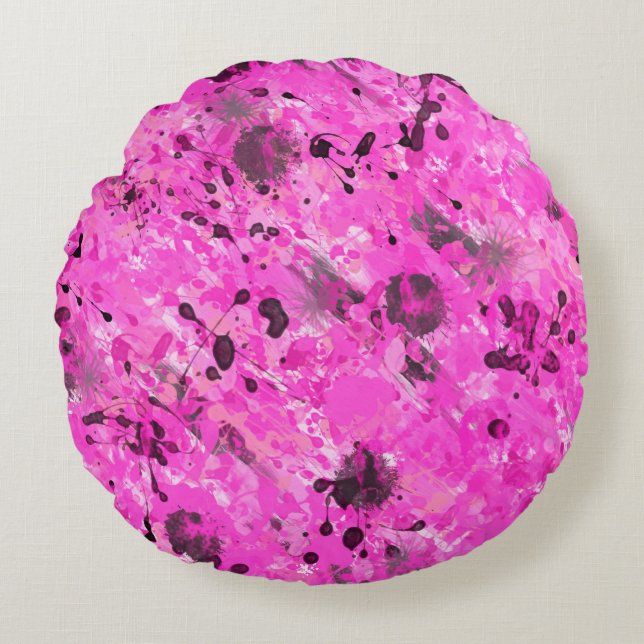 Coussins Ronds Encre rose (Devant)