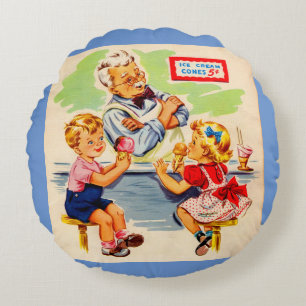 Coussins Ronds enfants adorables au comptoir de soda