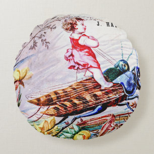 Coussins Ronds Enfants Riding Grasshoppers