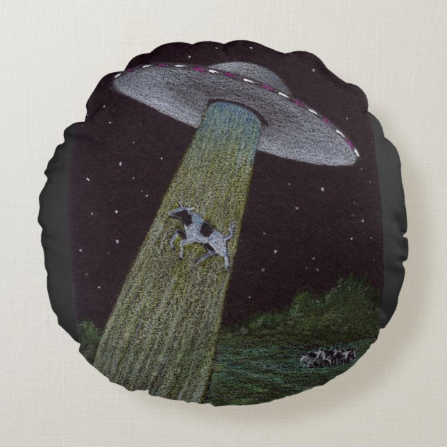 Coussins Ronds Enlèvement d'Aliens (Devant)