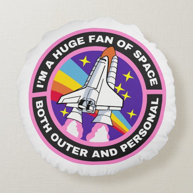 Coussins Ronds énorme fan de l'espace (Dos)