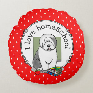 Coussins Ronds Enseignant de l'école Vieux chien de mouton anglai