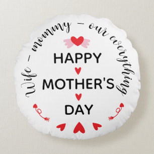 Coussins Ronds Épouse Maman Tout Pour Nous Mignonne Fête Des Mère