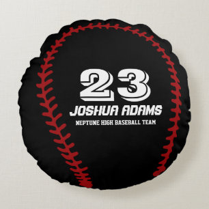 Coussins Ronds Équipe cycliste Black Baseball Games Sports Coussi