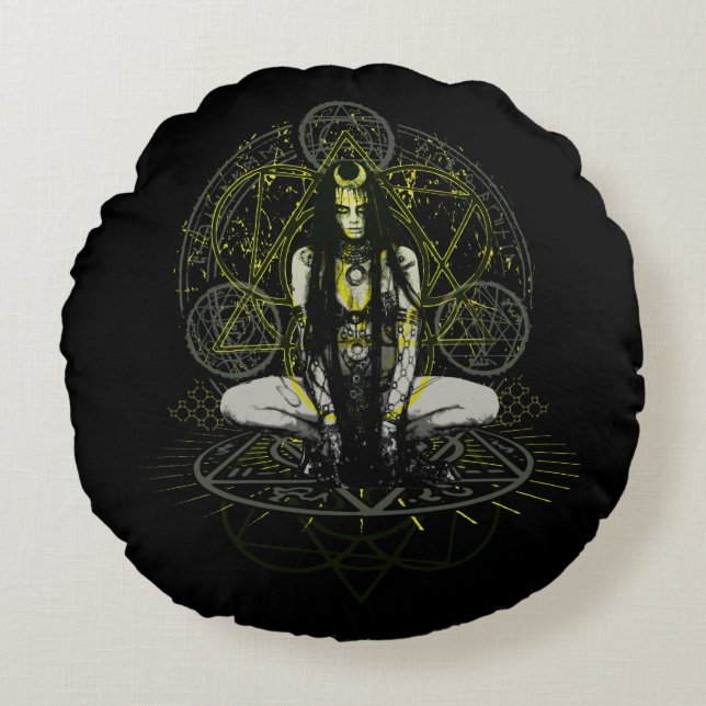 Coussins Ronds Équipe de suicide | Cercles magiques Enchantress (Devant)