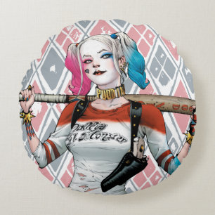 Coussins Ronds Équipe de suicide   Harley Quinn