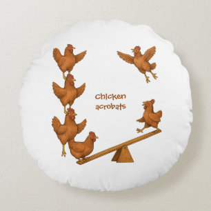 Coussins Ronds escadron acrobatique des poulets gazouillants