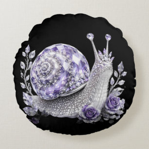 Coussins Ronds Escargot de cristal violet argenté