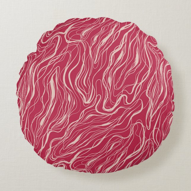 Coussins Ronds Esquisse courbes lancer oreiller (Devant)