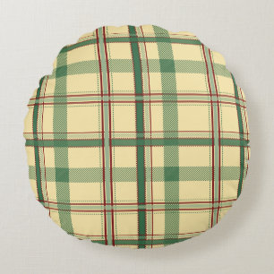 Coussins Ronds Esthétique carreaux rouge sauge vintage