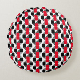 Coussins Ronds esthétique rouge et noir couleur classique géométr