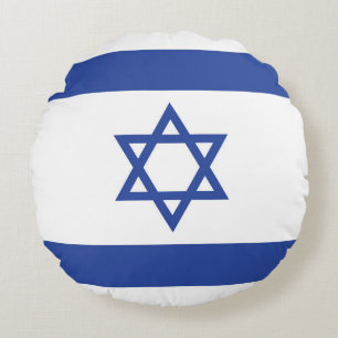 Coussins Ronds Etat d'Israël Drapeau, Étoile de David Juifs