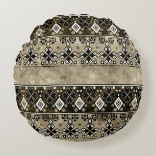 Coussins Ronds Ethnic Boho Grunge : Motif coloré