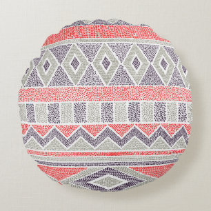 Coussins Ronds Ethnic Striped Tribal : Vintage artisanal
