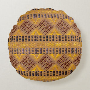 Coussins Ronds ethnie africaine tribus motif géométrique lombbar 