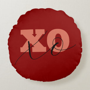 Coussins Ronds Étiquettes de cadeau de la Saint-Valentin XOXO en