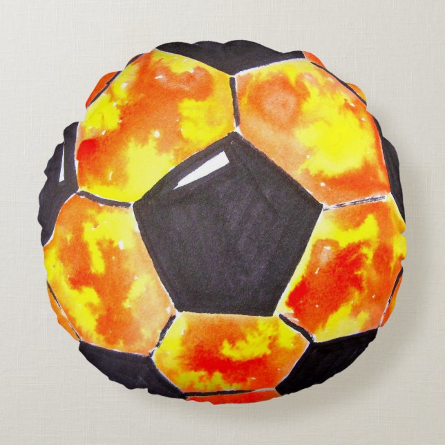 Coussins Ronds Étoile du football (Devant)