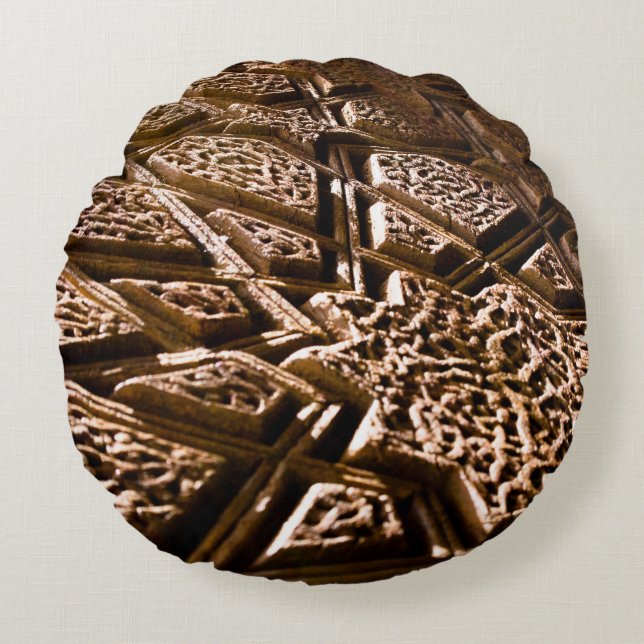 Coussins Ronds Étoiles Brown neutres (Devant)