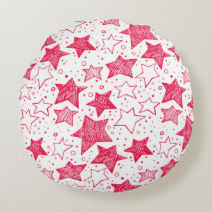 Coussins Ronds étoiles de Noël dessinées à la main