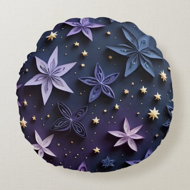 Coussins Ronds Étoiles nocturnes de papercut (Devant)