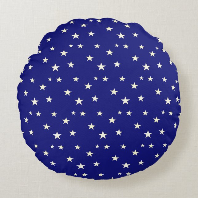 Coussins Ronds Étoiles sur fond bleu (Devant)