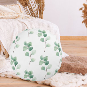 Coussins Ronds Eucalyptus Motif vert
