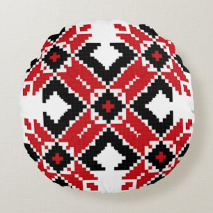 Coussins Ronds Europe de l'Est Motif, folklore traditionnel, folk