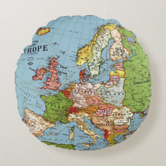 Coussins Ronds Europe vintage Carte générale du XXe siècle