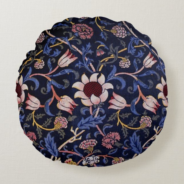 Coussins Ronds Evenlode, célèbre motif de William Morris, (Devant)