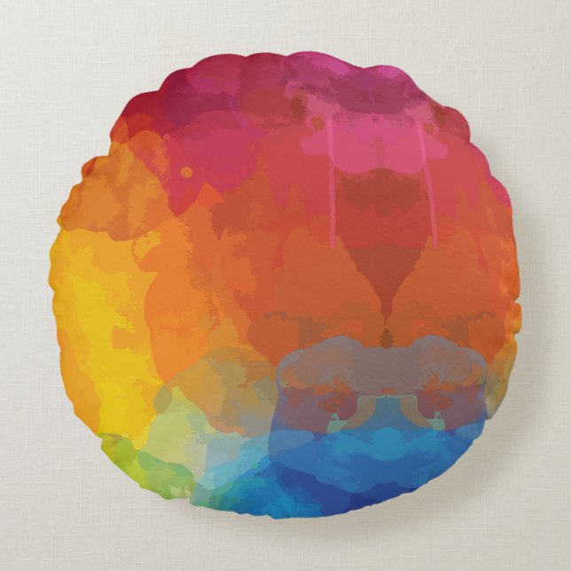 Coussins Ronds Explosions de couleurs vives (Devant)
