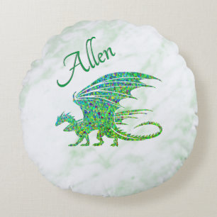 Coussins Ronds Extraordinaire Mosaic Green Dragon Personnel