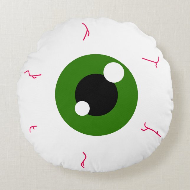 Coussins Ronds Eyeball vert simple (Devant)