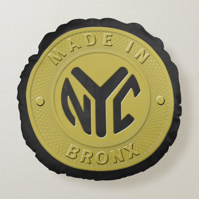 Coussins Ronds Fabriqué dans le Bronx à New York (Devant)