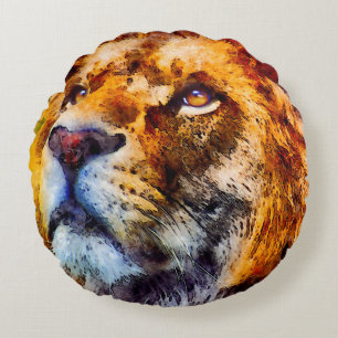 Coussins Ronds Face de lion de platine