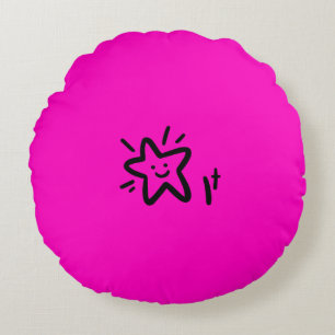 Coussins Ronds Face d'étoile joueuse Pink Baby Girl Nursery