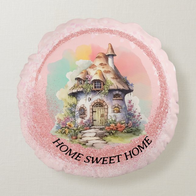 Coussins Ronds Fairy House Fairy Maison Sweet Home (Devant)