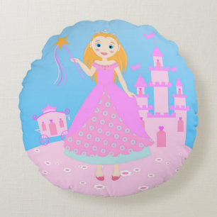 Coussins Ronds Fairytale Princess à Pink Birthaday