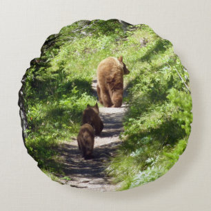 Coussins Ronds Famille d'ours brun